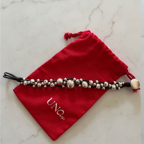 UNO de 50 Jewelry - UNO de 50 Silver and Brown Beaded Bracelet